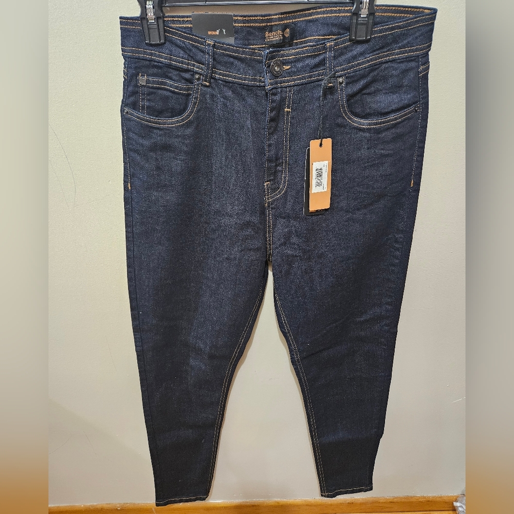 Bench Dark Wash Skinny High Rise Pockets Stretchy Denim Jeans 16 Size 32 Long
